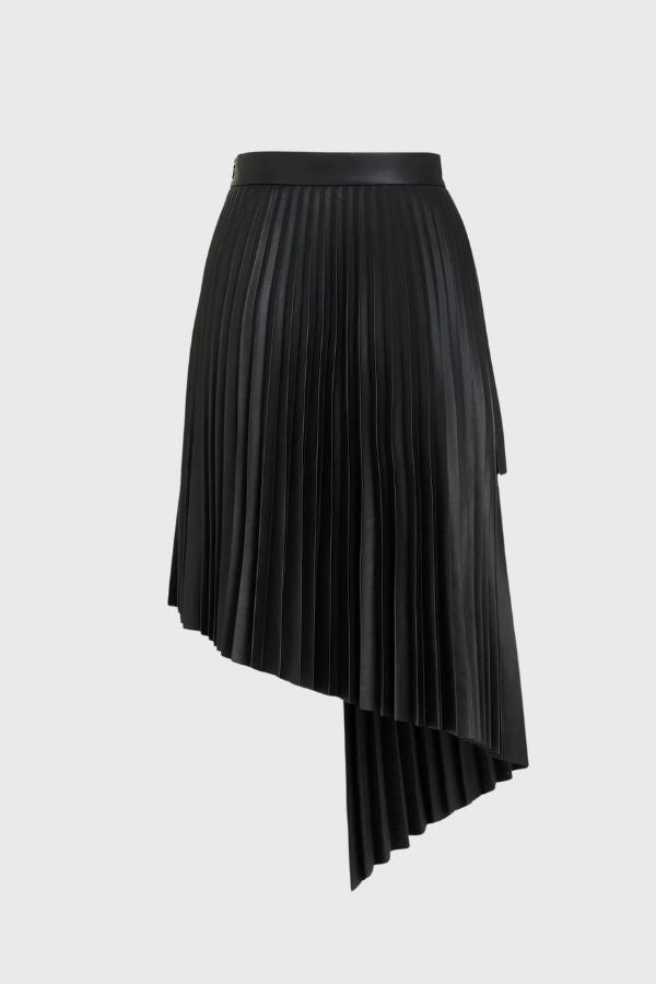 Karl Lagerfeld Pleated Faux Leather Skirt B3W12008