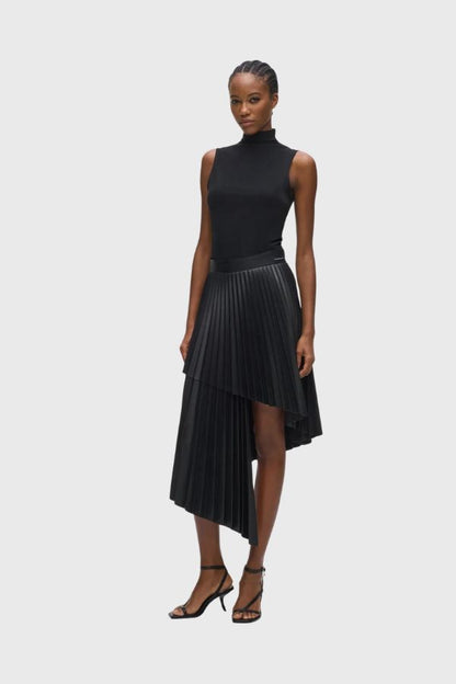 Karl Lagerfeld Pleated Faux Leather Skirt B3W12008