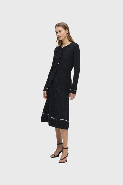 Karl Lagerfeld Pearl Detail Knit Skirt B3W12017