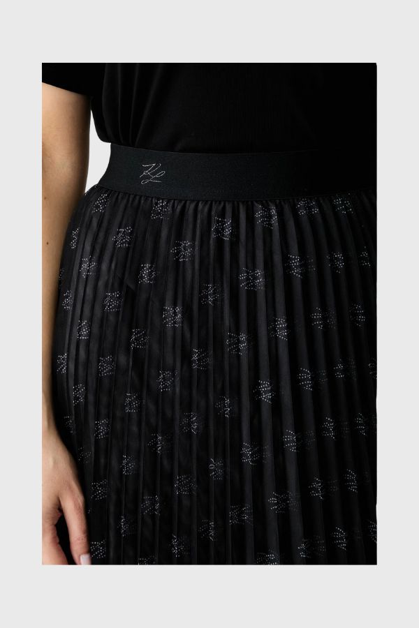 Karl Lagerfeld Pleated Mesh Skirt B3W12005