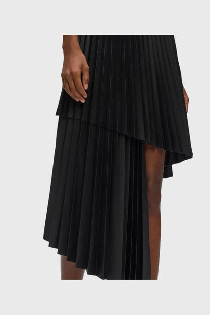 Karl Lagerfeld Pleated Faux Leather Skirt B3W12008