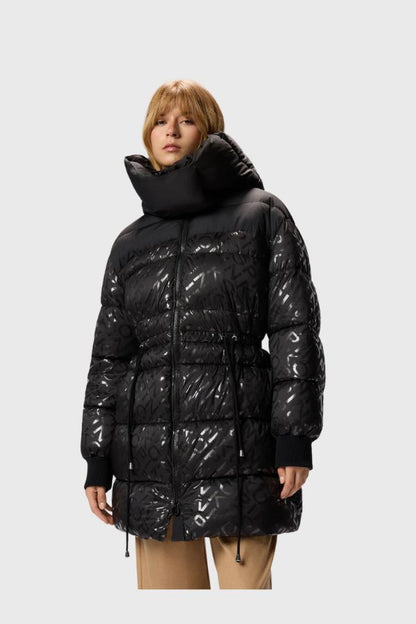 Pinko Technical Canvas Down Jacket With Logo Print 105547 A2PY