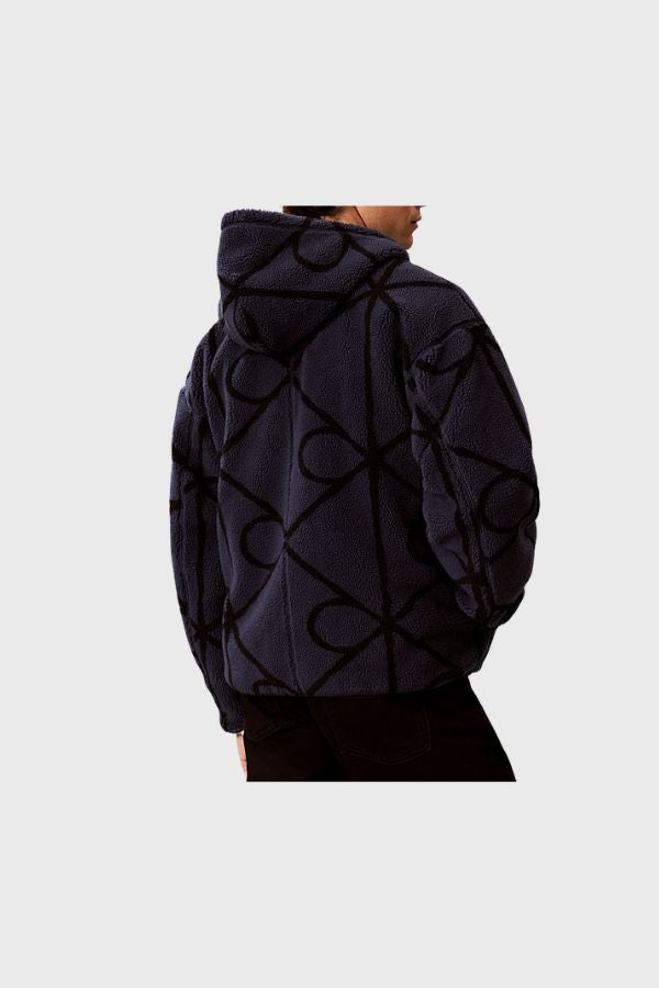 Calvin Klein Sherpa Fleece Emblem Zip Hoodie LV04RH251G