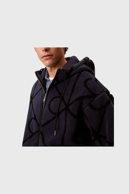 Calvin Klein Sherpa Fleece Emblem Zip Hoodie LV04RH251G