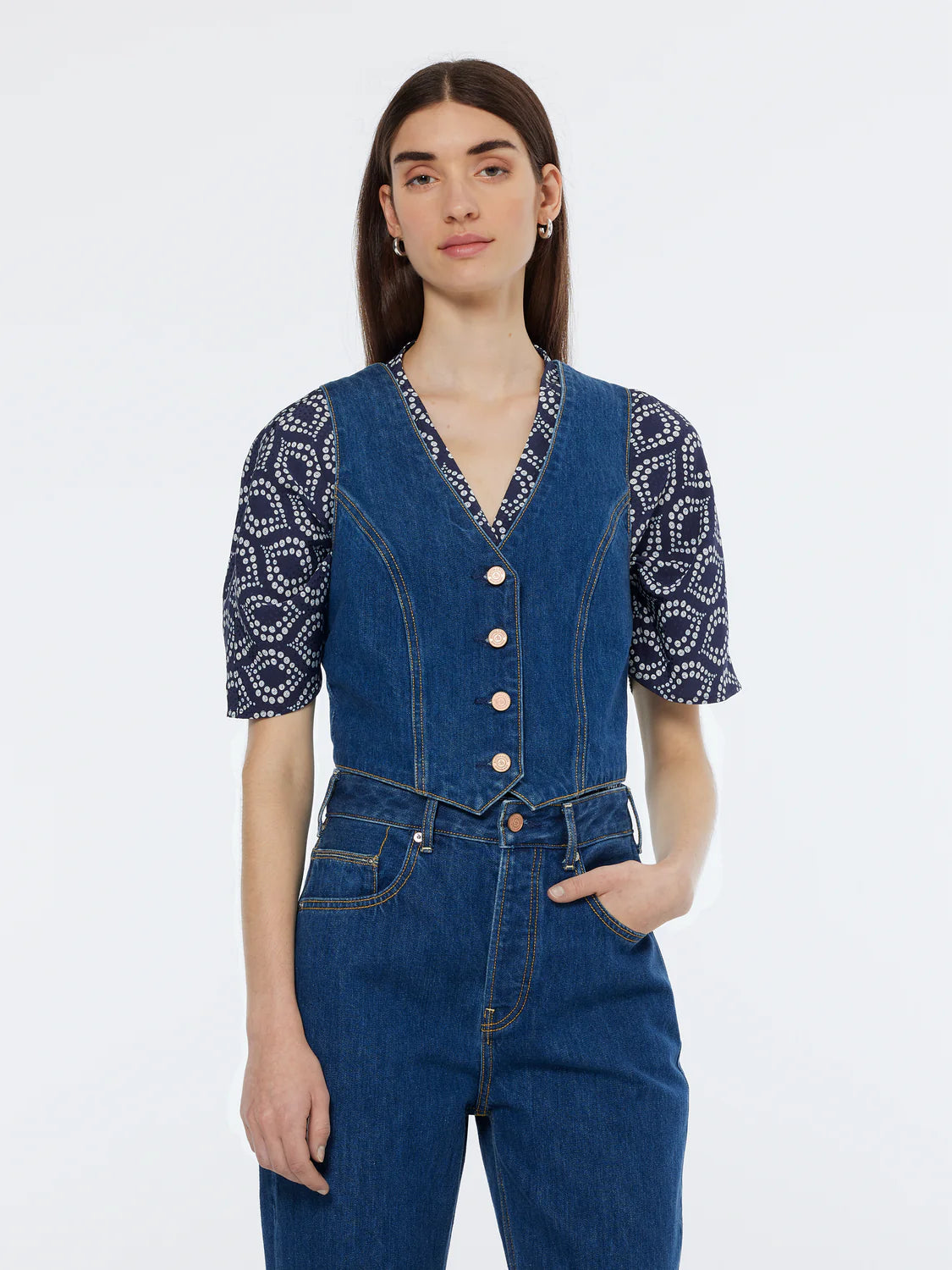 Scotch & Soda Fitted Denim Waistcoat 180228