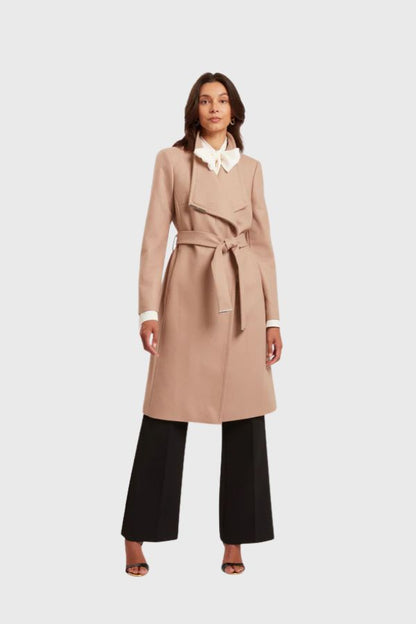 Ted Baker Mid Length Belted Wool Wrap Coat WMO-ROSE