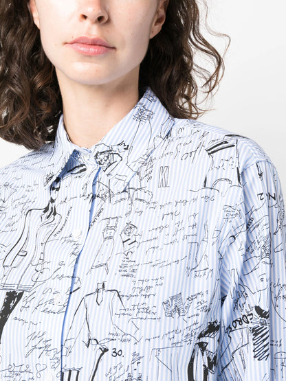 Karl Lagerfeld Graphic-print Striped Shirt 235W1601