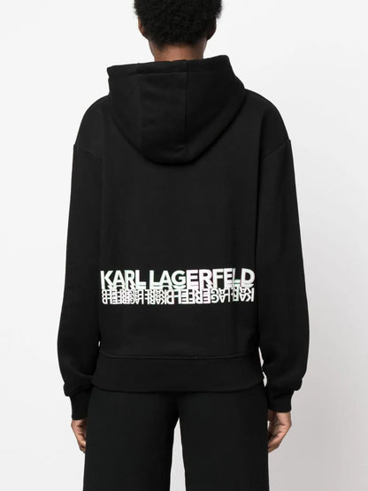 Karl Lagerfeld Logo-print Jersey hoodie 235W1812