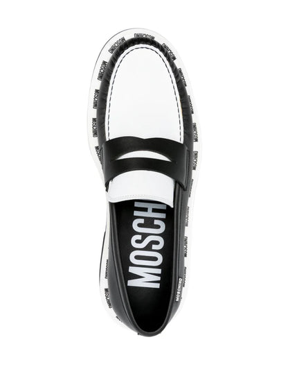 Moschino Two-Tone Leather Loafers MB10603G1IG3C