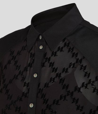 Karl Lagerfeld Monogram Sparkle Tunic Shirt 236W1607