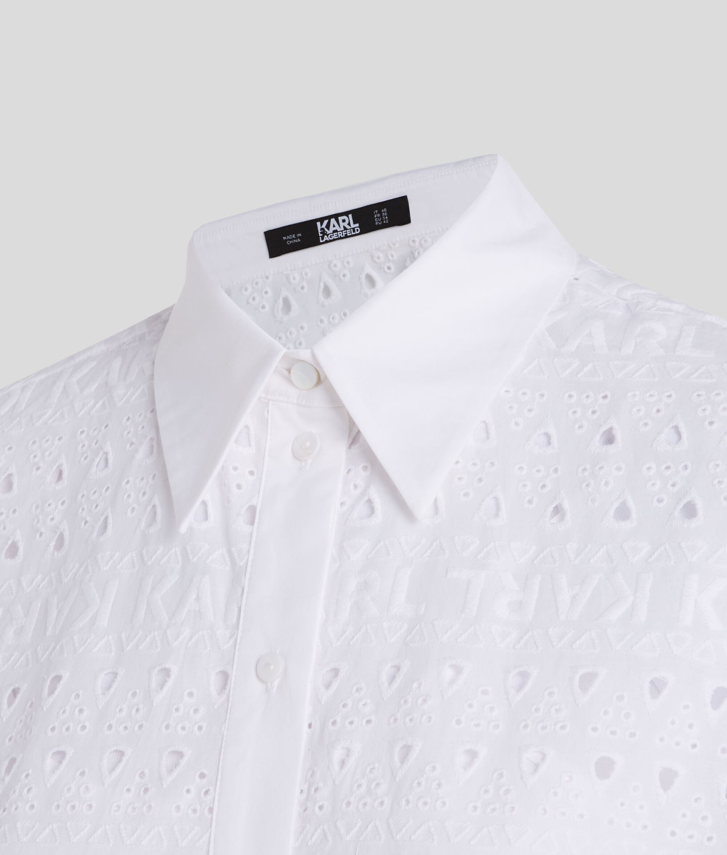 Karl Lagerfeld Broderie Shirt Dress 241W1306