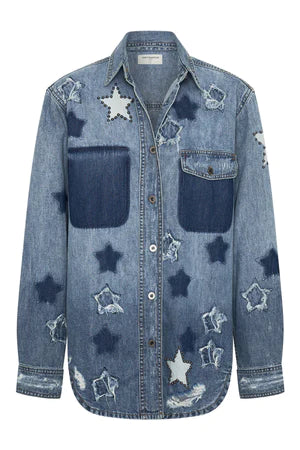 One Teaspoon Johny Blue Star Classic Denim Shirt 26K25926