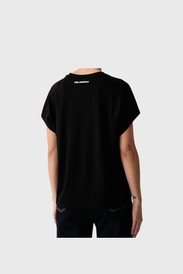 Karl Lagerfeld Rhinestone Logo T-Shirt B4W17048