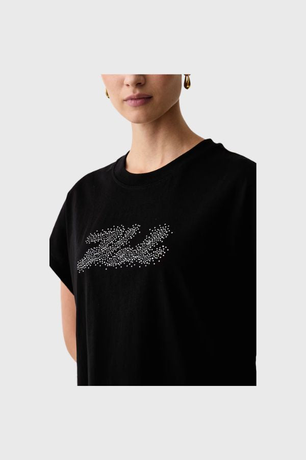 Karl Lagerfeld Rhinestone Logo T-Shirt B4W17048
