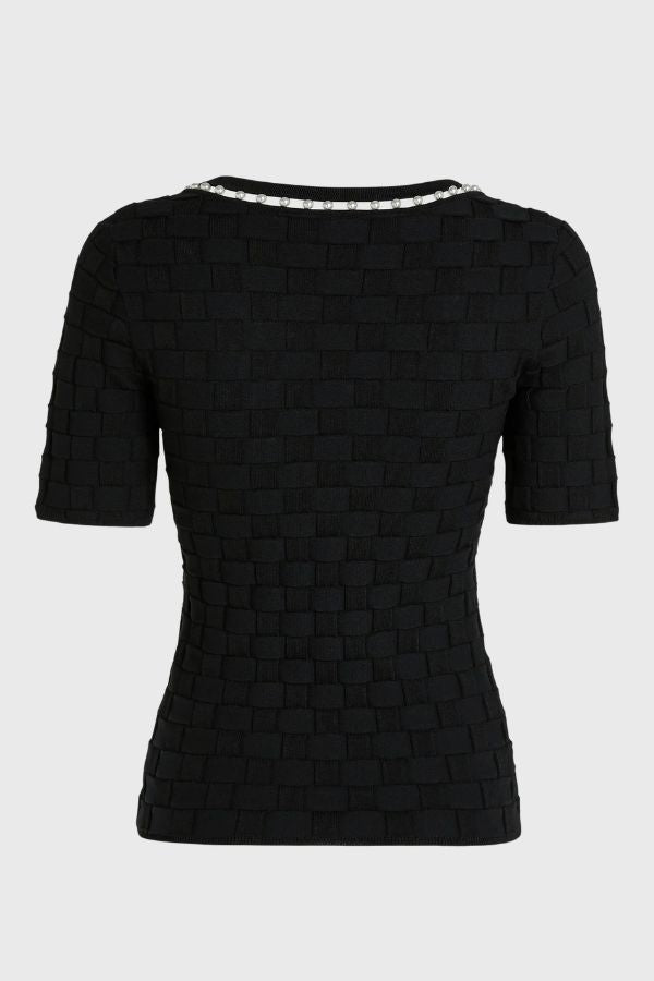 Karl Lagerfeld Pearl Detail Knit Top B3W18022