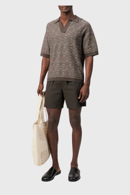 Drykorn Oversized Knit Polo In Cotton Blend Laurenzzo 425176