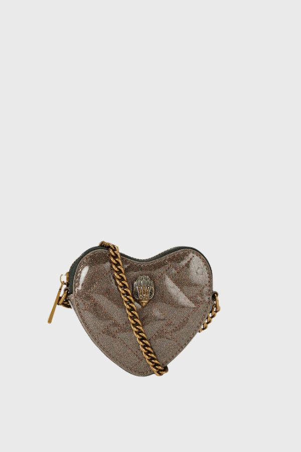 Kurt Geiger Micro Heart Glitter Quilted Crossbody Τσάντα 4029260769