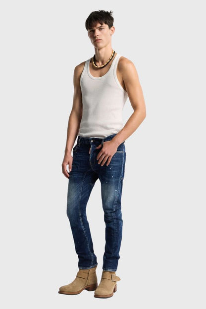 Dsquared2 Medium Red Spot Wash Biker Jeans S74LB1897S30664