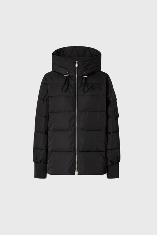 Pinko Crusca Cape Coat Technical Canvas Jacket With Hood 105384A2PEZ99