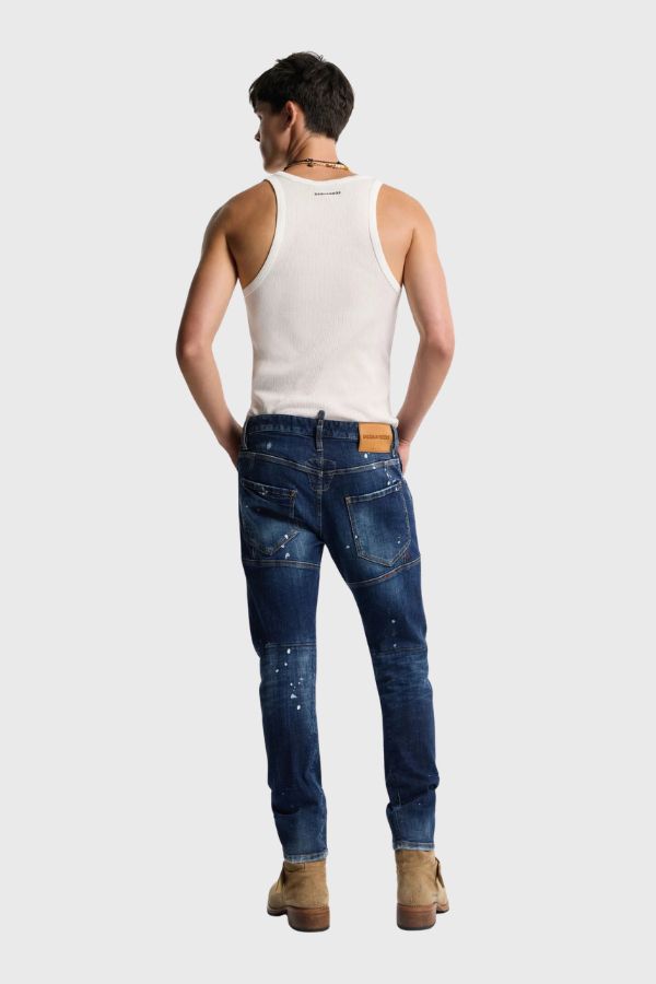 Dsquared2 Medium Red Spot Wash Biker Jeans S74LB1897S30664