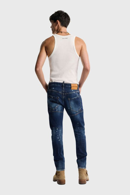 Dsquared2 Medium Red Spot Wash Biker Jeans S74LB1897S30664