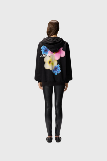 Pinko  Zucchero Zipped Hoodie With Flower Print 105701A2R2Z99