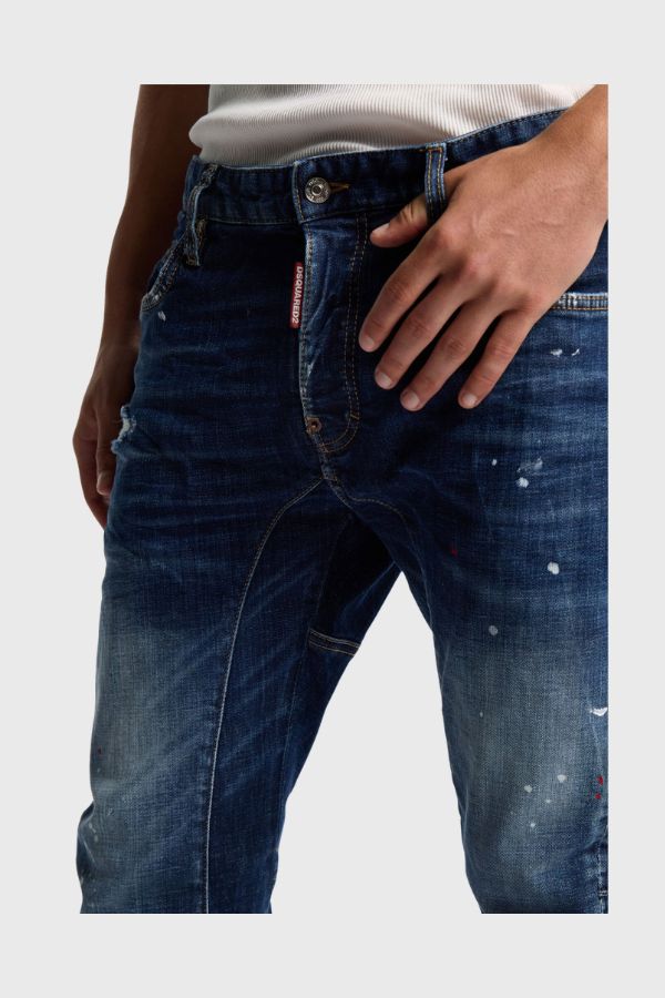 Dsquared2 Medium Red Spot Wash Biker Jeans S74LB1897S30664