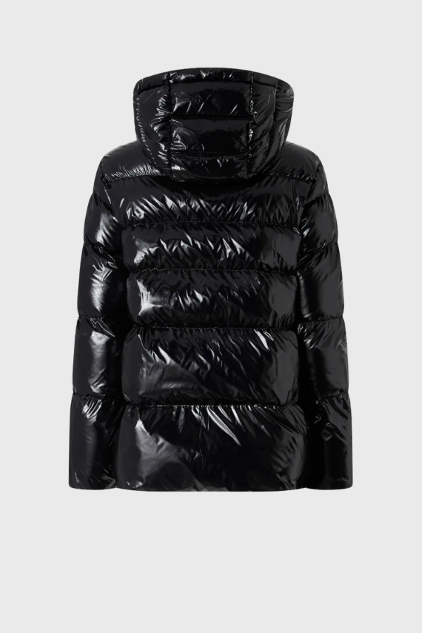 Pinko Eleodoro Caban Hooded Crystal Nylon Down Jacket 101597A2P7Z99