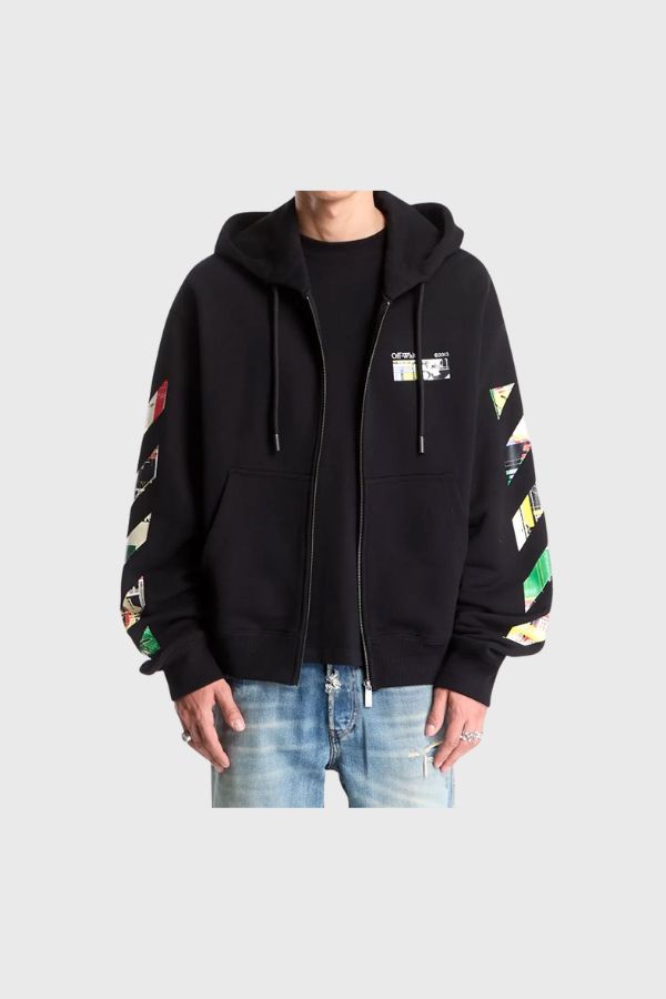 Off White Industrial Arrow Regular Zip Hoodie 44MBE02EF26F001001