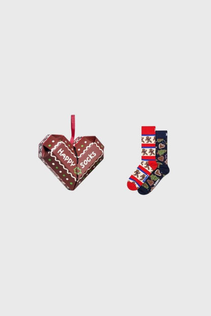 Happy Socks 2-Pack Gingerbread Heart Socks Gift Set Συσκευασία Δώρου P003375