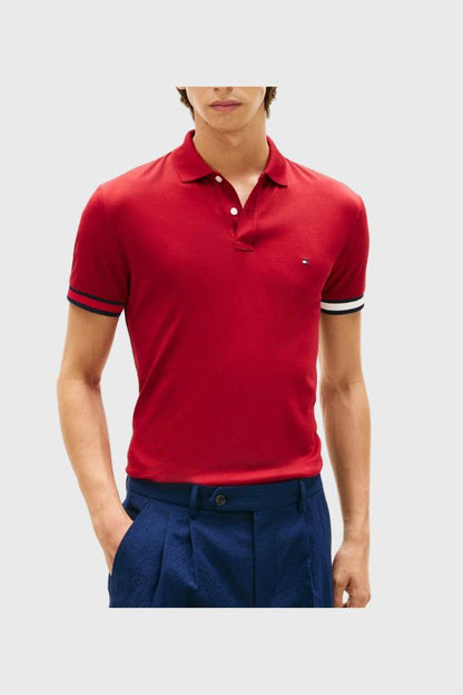 Tommy Hilfiger Rwb Cuff Liquid Cotton Slim Polo MW0MW42743