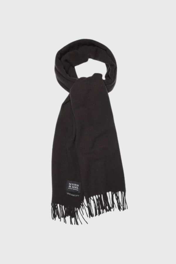 Scotch & Soda Virgin Wool Fringed Woven Scarf 169440