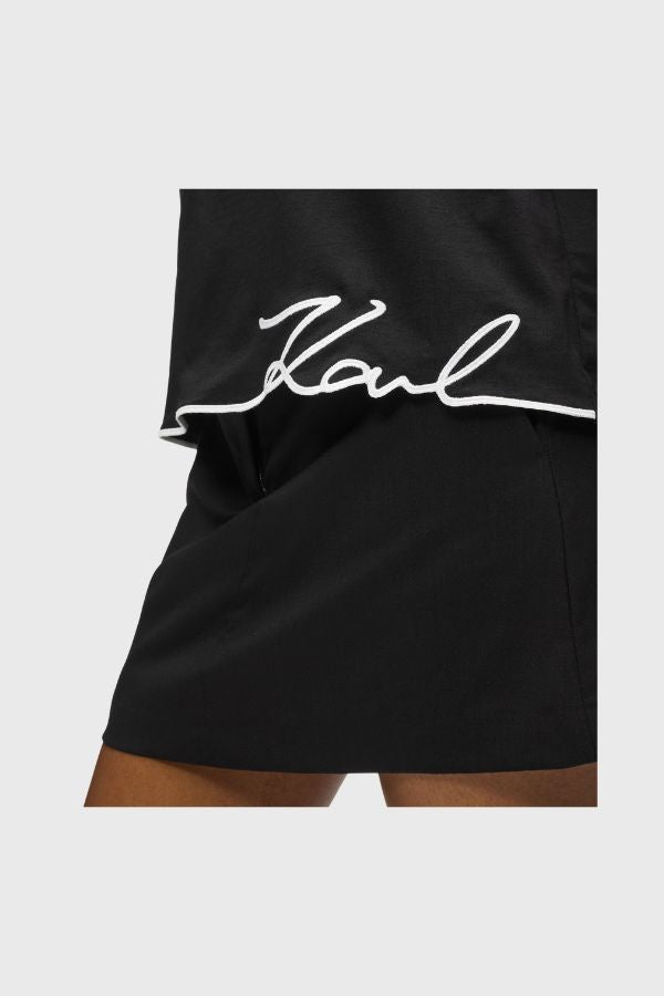 Karl Lagerfeld Signature Hem V-neck T-shirt B1W17031