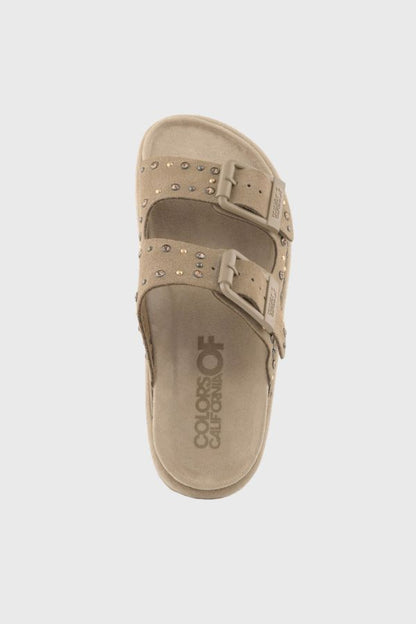 Colors of California Slofiw Suede Sandal With Rhinestones HC BIOW05N