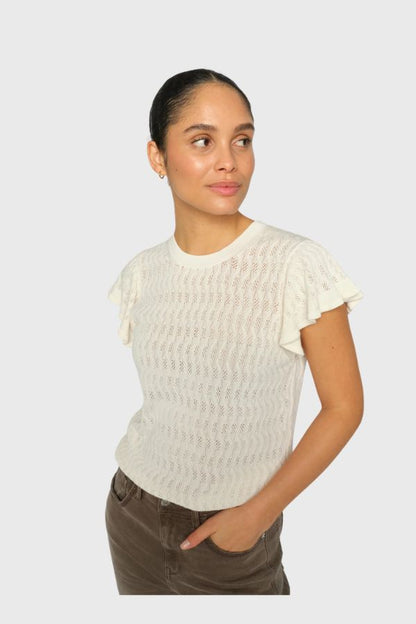 Mos Mosh Ganna Pattern O-Neck Knit Top 177580