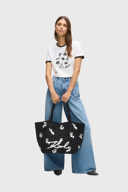 Karl Lagerfeld Ikon Choupette Print Shopper B1W50053