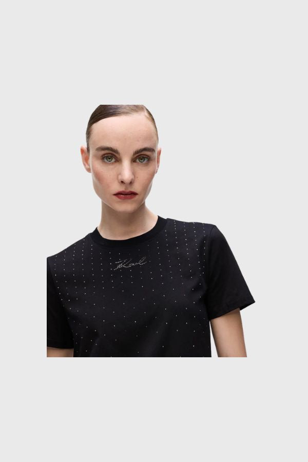 Karl Lagerfeld Rhinestone Rain T-shirt A4W17050