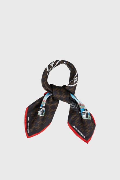 Karl Lagerfeld Ikon Monogram Silk Scarf Gp B1W33098