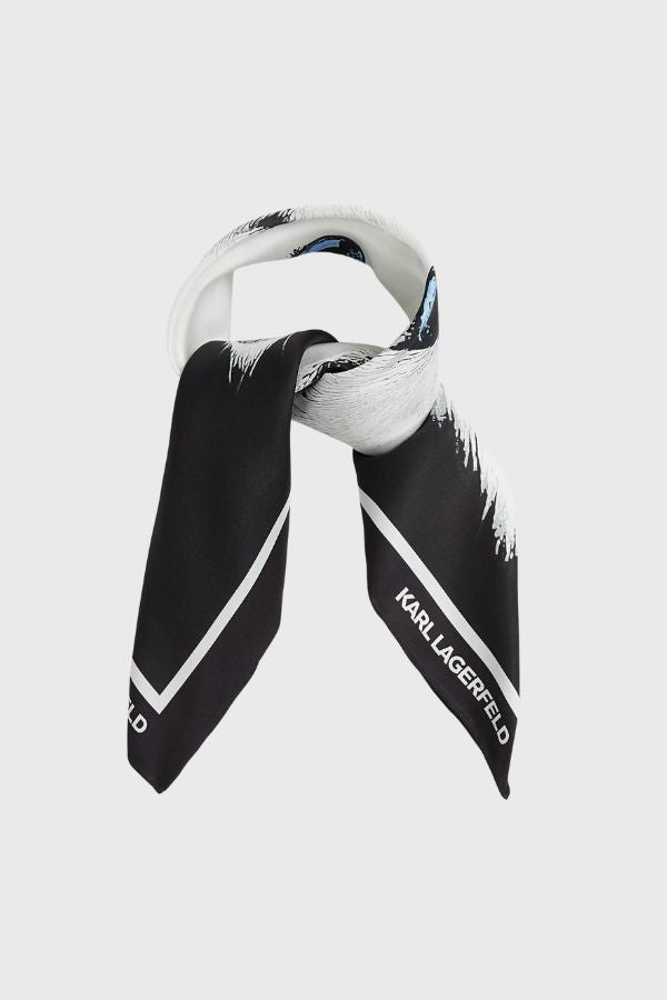 Karl Lagerfeld Ikon Choupette Silk Scarf  B1W33034
