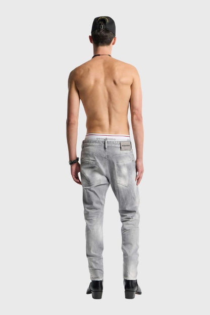 Dsquared2 Brushed Grey Wash Slim Twist Jeans S74LB1870S30260