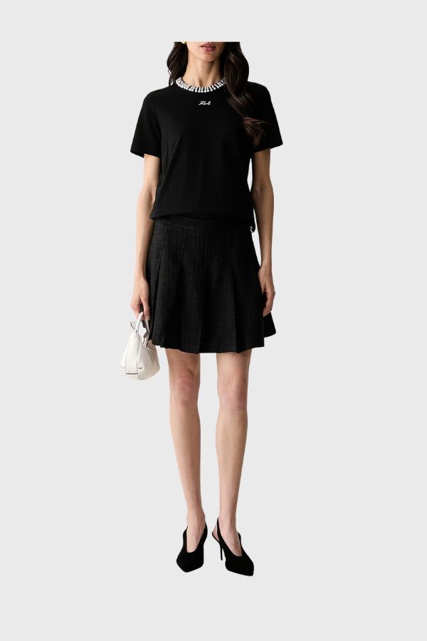 Karl Lagerfeld Pearl Detail T-Shirt B3W17057