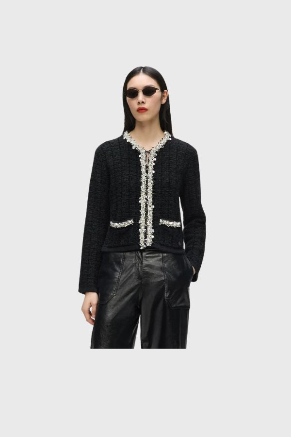Karl Lagerfeld Embellished Knit Cardigan B4W18014