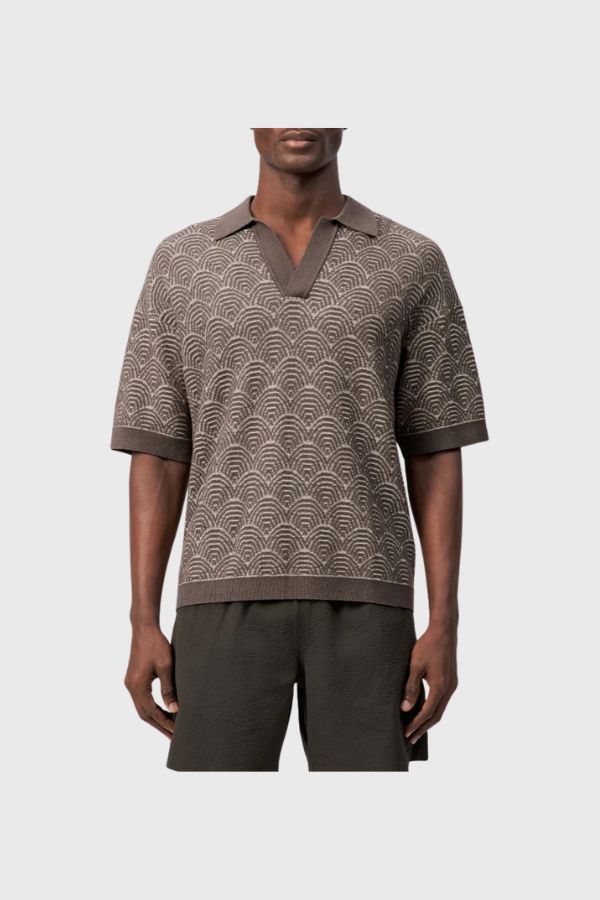 Drykorn Oversized Knit Polo In Cotton Blend Laurenzzo 425176