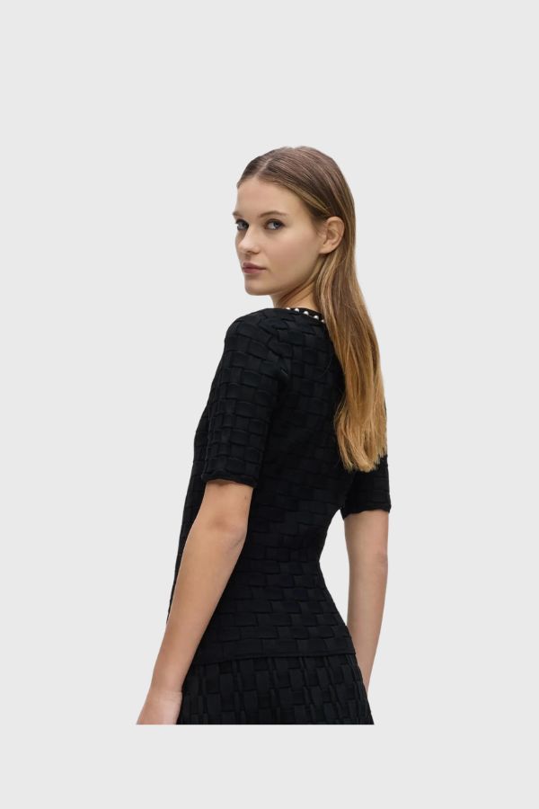 Karl Lagerfeld Pearl Detail Knit Top B3W18022