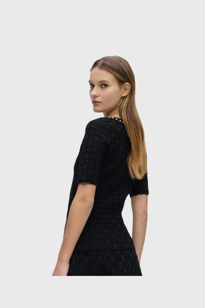 Karl Lagerfeld Pearl Detail Knit Top B3W18022