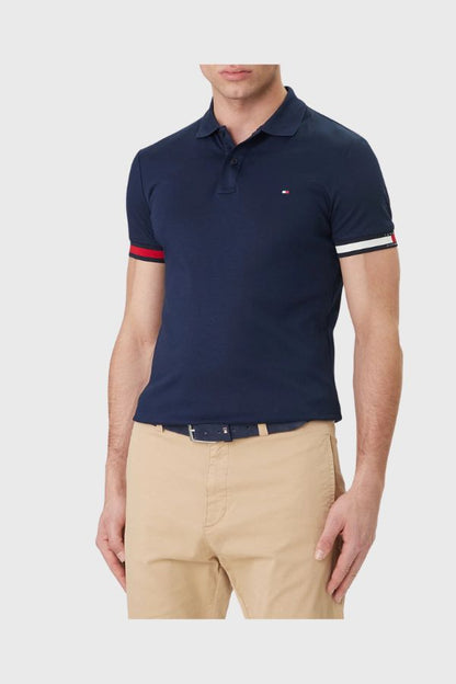 Tommy Hilfiger Rwb Cuff Liquid Cotton Slim Polo MW0MW42743