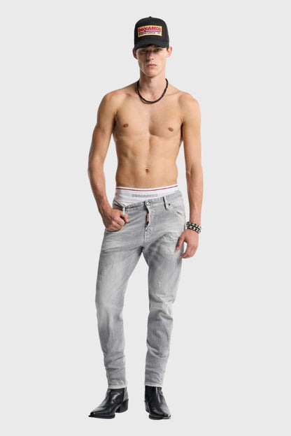 Dsquared2 Brushed Grey Wash Slim Twist Jeans S74LB1870S30260