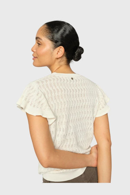 Mos Mosh Ganna Pattern O-Neck Knit Top 177580