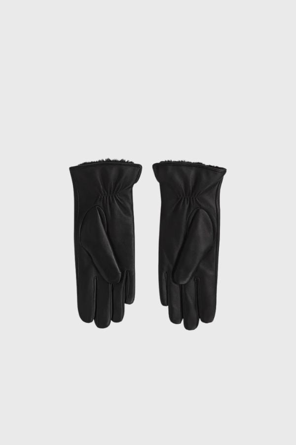 Karl Lagerfeld K/Essential FF Logo Leather Gloves B4W33084