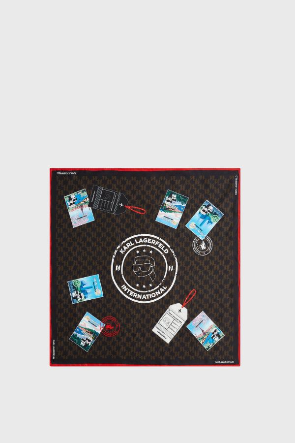 Karl Lagerfeld Ikon Monogram Silk Scarf Gp B1W33098